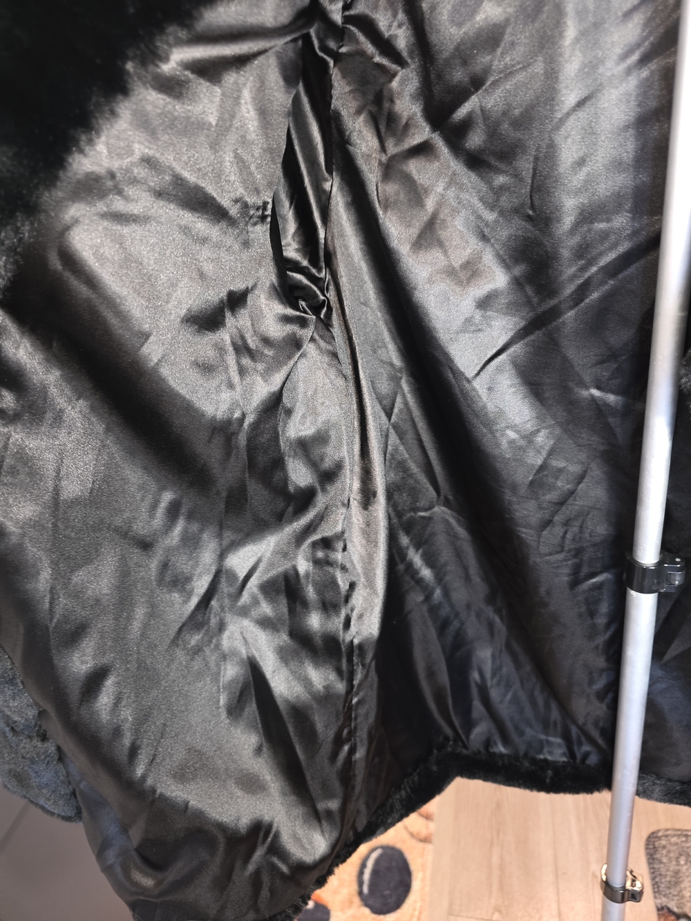 Time and Tru Black Faux Fur Teddy Jacket - Picture 4 of 8